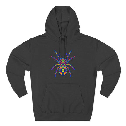 Huichol Tarantula Hoodie | Vibrant Mexican Folk Art Spider Pullover Hoodie