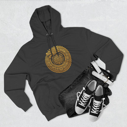 Feathered Serpent Sacred Geometry Hoodie - Gold Mandala Design