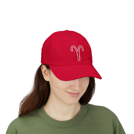 Aries Outline Embroidered Baseball Cap | Zodiac Astrology Symbol Hat