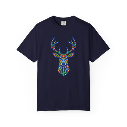 Huichol Deer Graphic Tee - Mexican Folk Art Graphic T-Shirt