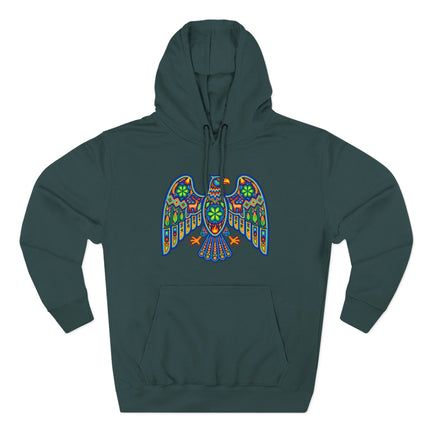 Huichol Eagle Hoodie | Colorful Indigenous Mexican Art Pullover Hoodie