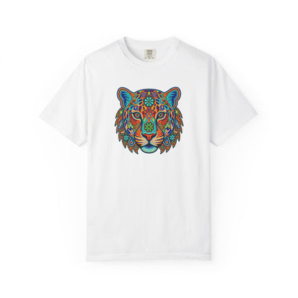 Psychedelic Huichol Jaguar Graphic T-Shirt | Colorful Mexican Art Tee