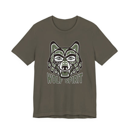 Wolf Spirit T-Shirt | Red & Black Indigenous Formline Wolf Head | Spirit