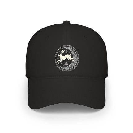 Celtic Hare and Moon DTF Print Baseball Cap | Pagan Folklore Hat