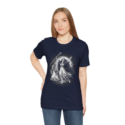The Morrigan Witch T-Shirt | Celtic Goddess Raven Bonfire Ritual Tee