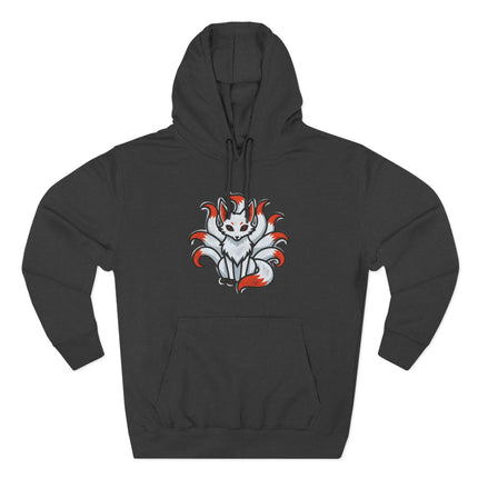 Nine Tailed Fox Kitsune Hoodie | Japanese Mythology Spirit Fox Pullover Hoodie