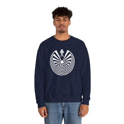 Man in the Maze Labyrinth Sweatshirt | I'itoi Native American Unisex Pullover V1