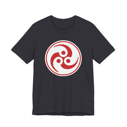 Red Tomoe Symbol T-Shirt | Japanese Mitsudomoe Triple Comma Graphic Tee