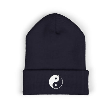 Yin Yang Cuffed Beanie | Embroidered Taoist & Zen Symbol