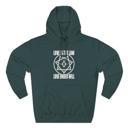 Love Is The Law Star of Babalon Thelema Hoodie | Aleister Crowley Pullover Hoodie