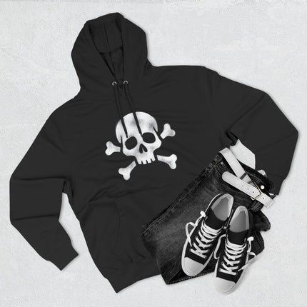 White Skull & Crossbones Hoodie | Pirate Jolly Roger Skeleton Pullover Hoodie