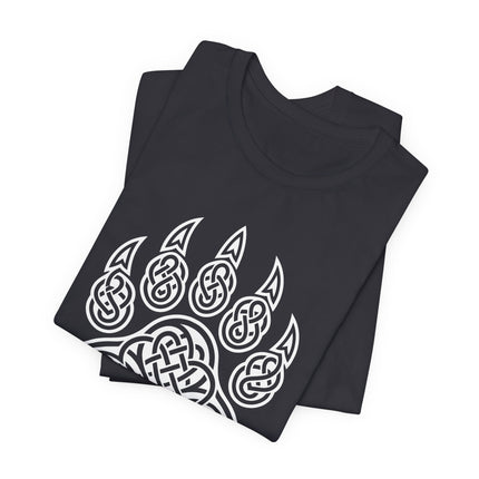 Celtic Knotwork Bear Paw Print T-Shirt |  Norse Spirit Animal Tee