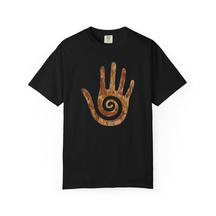 Ancient Spiral Hand Graphic Native American T-Shirt - Hopi Symbol Tee