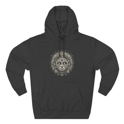 Tribal Lunar Mask Sacred Geometry Graphic Hoodie - Bohemian Style