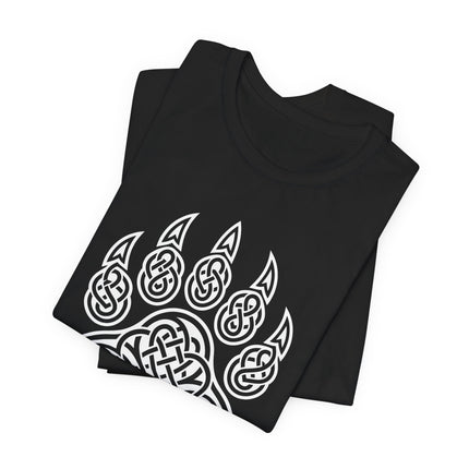 Celtic Knotwork Bear Paw Print T-Shirt |  Norse Spirit Animal Tee