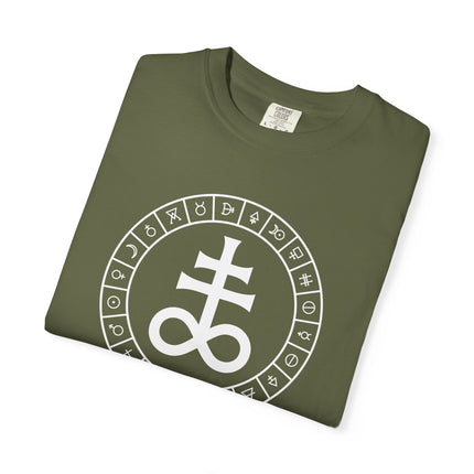 Occult Leviathan Cross Alchemical T-Shirt | Brimstone Symbol Graphic Tee
