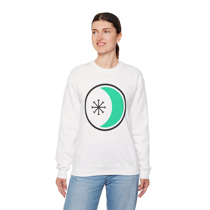 Seax Wicca Crescent Moon & Wheel Sweatshirt | Pagan Witchcraft Pullover Sweatshirt