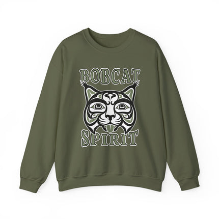 Bobcat Spirit Native American Art Sweatshirt | Indigenous Animal Pullover Sweatshirt
