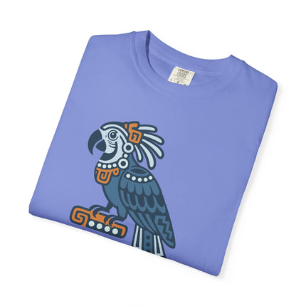Mayan Parrot T-Shirt | Green Mesoamerican Inspired Bird Graphic