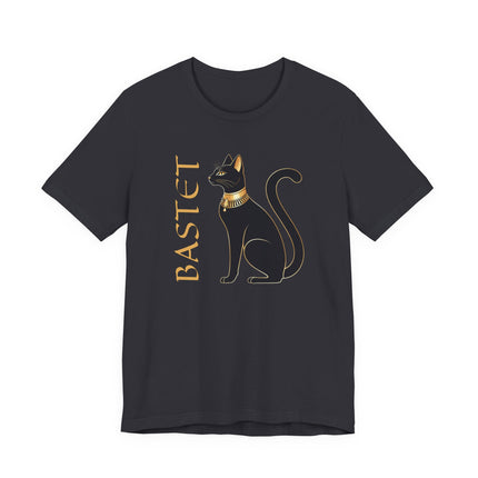 Bastet Cat T-Shirt | Egyptian Goddess Graphic and Text Tee | V2