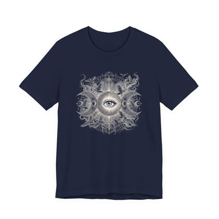 Triple Moon Eye Graphic Tee | Divine Wisdom & Spiritual Awakening T-Shirt