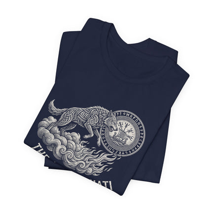 The Chase of Hati Norse Mythology T-Shirt | Viking Wolf Graphic Tee