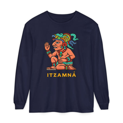 Itzamna Maya Deity Long Sleeve T-Shirt | Mesoamerican Graphic
