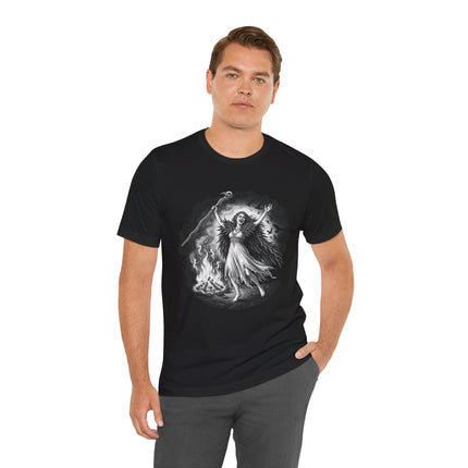 The Morrigan Witch T-Shirt | Celtic Goddess Raven Bonfire Ritual Tee