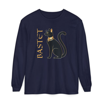 Bastet Cat Long Sleeve T-Shirt | Ancient Egyptian Goddess Graphic Tee