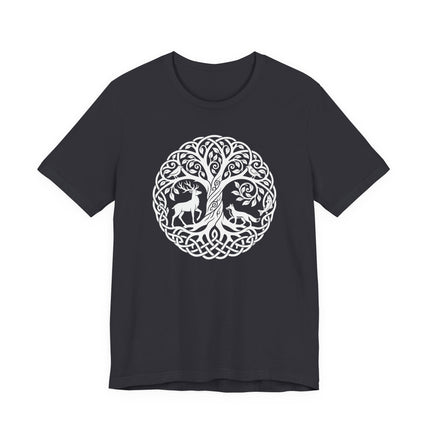 Celtic Tree of Life Knot T-Shirt | Stag, Fox & Birds Woodland Tee | 3