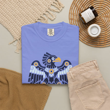 Aztec Eagle T-Shirt | Spread-Wing Bird with Geometric Feather Art Tee