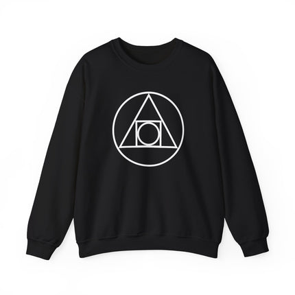 Philosopher's Stone alchemy symbol sweatshirt with sacred geometry design print.