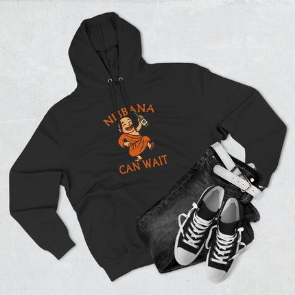 Nibbana Can Wait Hoodie | Funny Baby Buddha Drinking Alcohol Pullover Hoodie