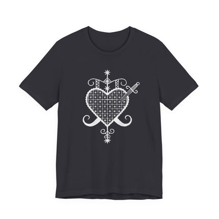 Erzulie Dentor Veve Celestial Heart Gothic T-Shirt | Voodoo Graphic Tee