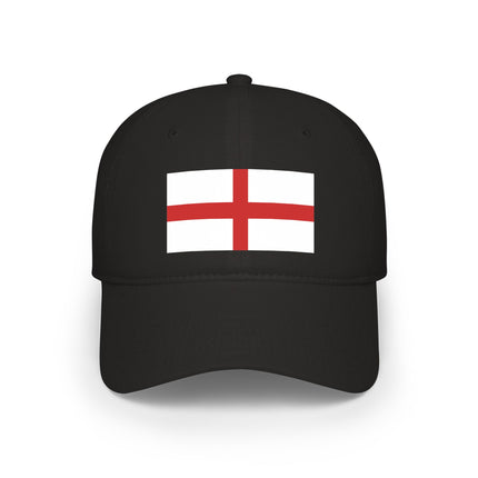 Black baseball cap featuring the St. George's Cross flag of England.