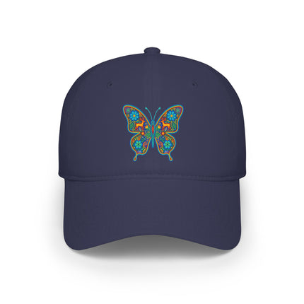 Huichol Butterfly DTF Print Baseball Cap | Native Mexican Art Hat