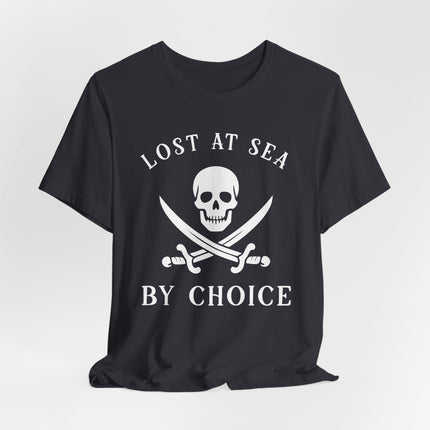 Lost At Sea By Choice Pirate Skull & Swords Graphic T-Shirt | V1