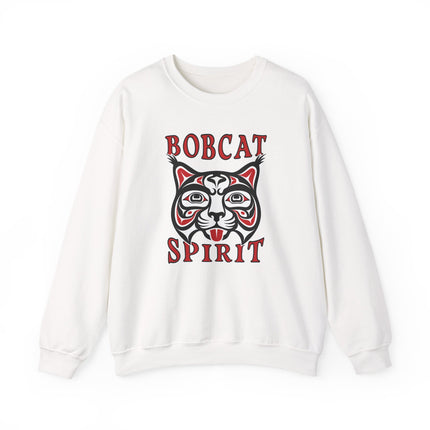 Bobcat Spirit Native American art pullover featuring indigenous bobcat tribal animal graphics.
