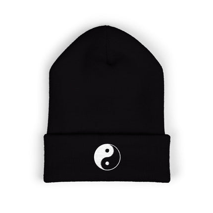 Yin Yang Cuffed Beanie | Embroidered Taoist & Zen Symbol