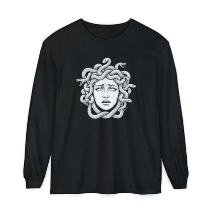 Medusa Head T-Shirt | Greek Gorgon Graphic Long Sleeve Tee
