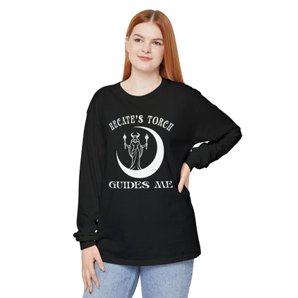 Hecate's Torch Guides Me Long Sleeve T-Shirt | Greek Goddess Art