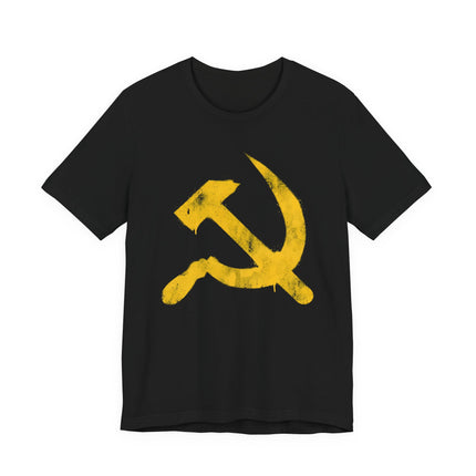 Hammer & Sickle T-Shirt | Yellow Graffiti Communist Soviet Symbol Tee