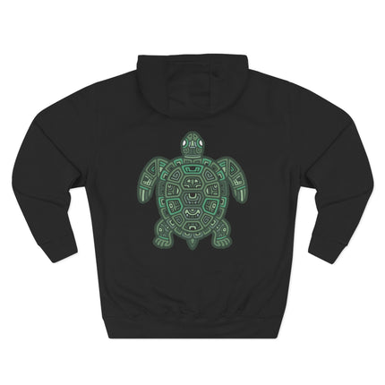 Geometric tribal sea turtle art design.