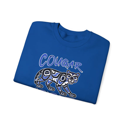 Cougar Spirit formline art sweatshirt featuring native american indigenous design pullover.