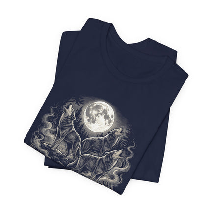 Wolf Moon Wilderness Spirit Tee - Howling Wolves Graphic