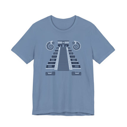 Mayan Pyramid T-Shirt | Gold Stepped Temple with Serpents Tee