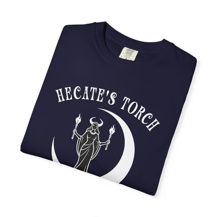 Hecate's Torch Greek Mythology Graphic Tee - Occult Crescent Moon Shirt