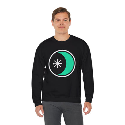 Seax Wicca Crescent Moon & Wheel Sweatshirt | Pagan Witchcraft Pullover Sweatshirt