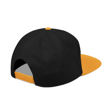 Black snapback hat featuring an embroidered Egyptian Uraeus cobra symbol.