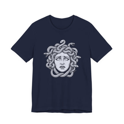 Distressed Medusa T-Shirt | Greek Mythology Gorgon Snake Hair Tee | Head
